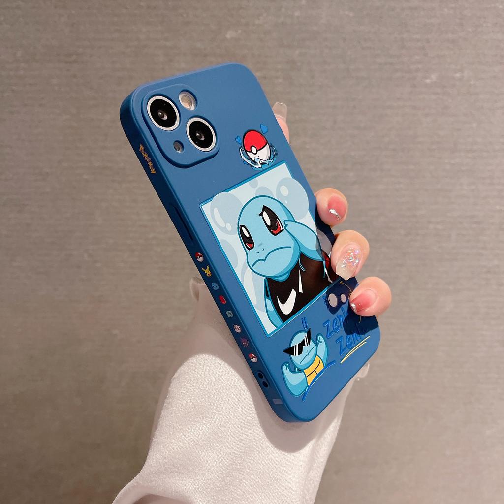 Ốp Điện Thoại In Hình Pikachu/Rùa Cho iPhone 13promax 12 11 7Plus X XR XSMax 8 7