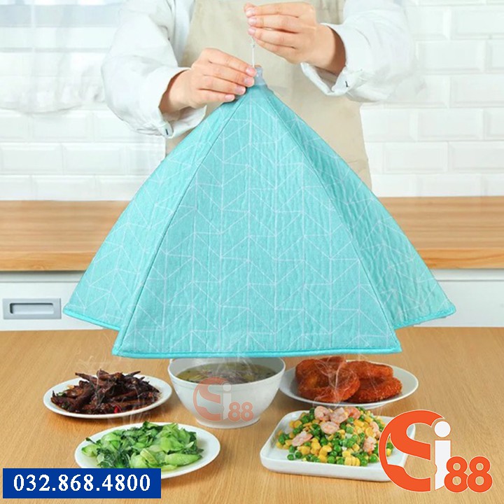 Lồng bàn giữ nhiệt thức ăn 6 cạnh gấp gọn cỡ lớn kích thước 71 x 21cm GD43