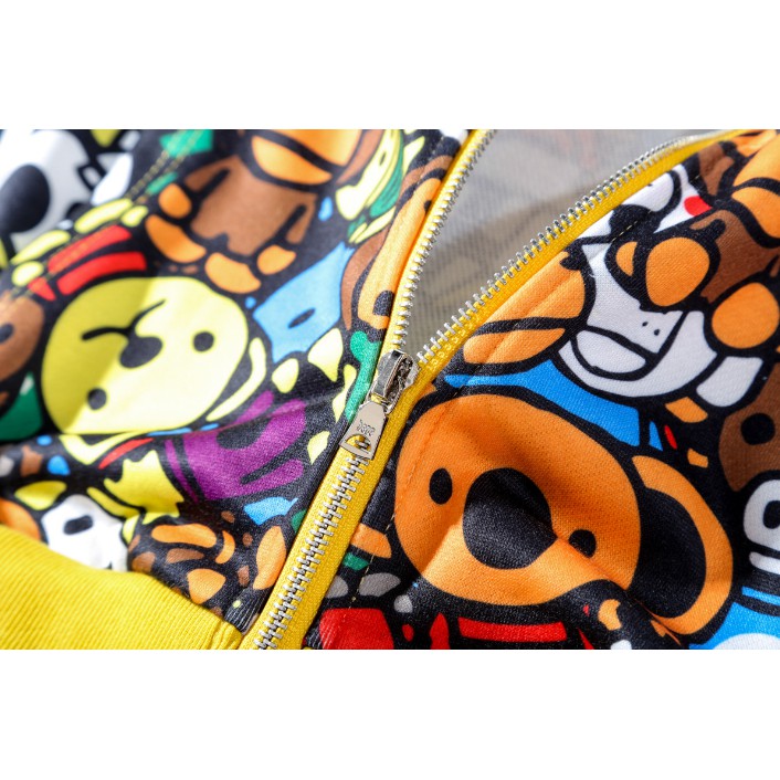 Mới Áo Khoác Hoodie BAPE Họa Tiết Rằn Ri