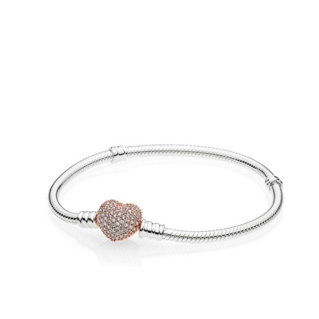 Vòng charm mềm chốt tim đính đá bạc s925 ( KHÁCH GHI CHÚ SIZE)