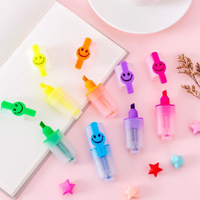 Bộ 6 bút đánh dấu mini mặt cười MARKER PEN (bộ) nguồn hàng giá rẻ