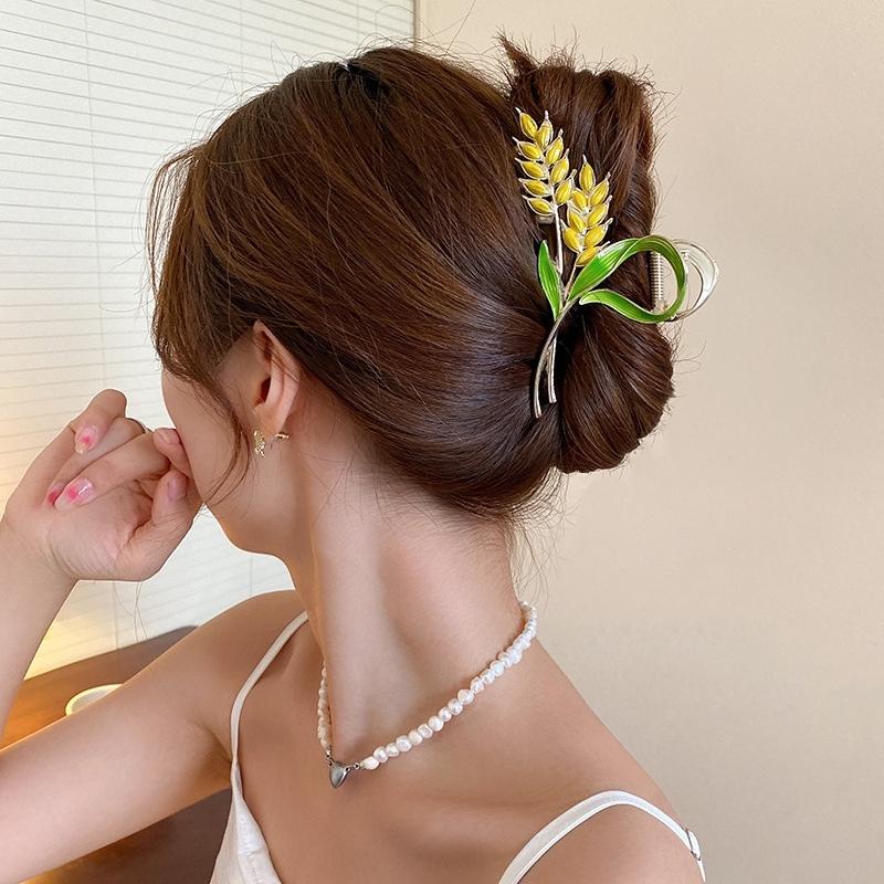 Kẹp tóc càng cua lúa mì kiểu dáng sang trong vintage T15