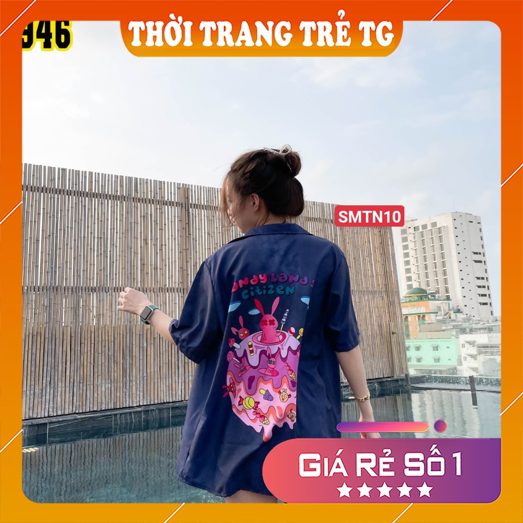 Áo sơ mi tay ngắn 𝑭𝒓𝒆𝒆𝒔𝒉𝒊𝒑 Áo sơ mi Unisex SMTN08 3D Form Rộng, Tay Lỡ Unisex