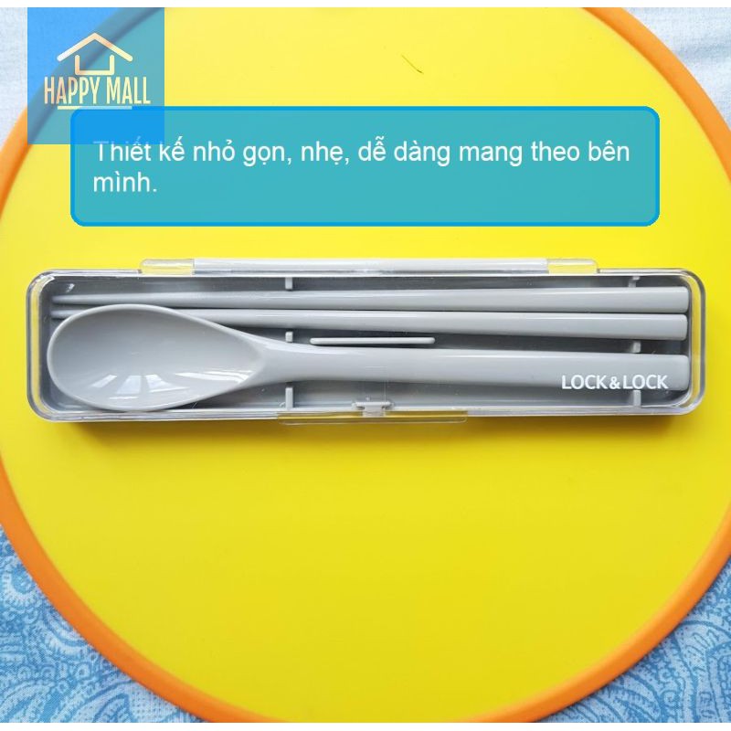 Bộ muỗng đũa nhựa Lock&Lock nhỏ gọn dễ dàng mang theo LLC115GRY