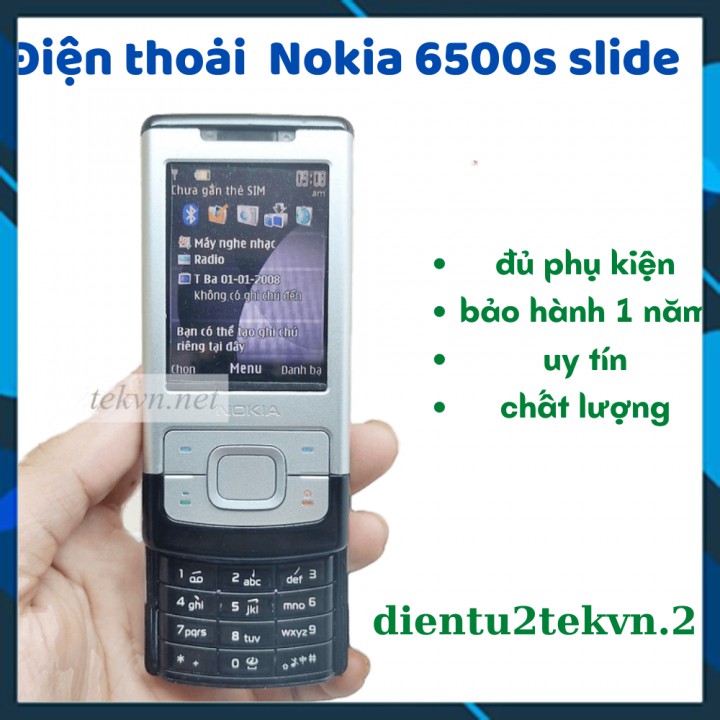 Điện thoại Nokia 6500s slide nắp trượt full phụ kiện, bảo hành 12 tháng
