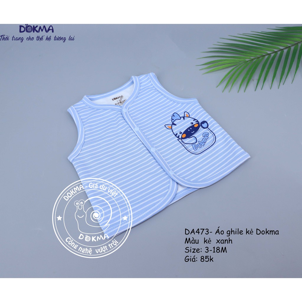 Dokma - Áo gile cotton kẻ 3-18m DA473