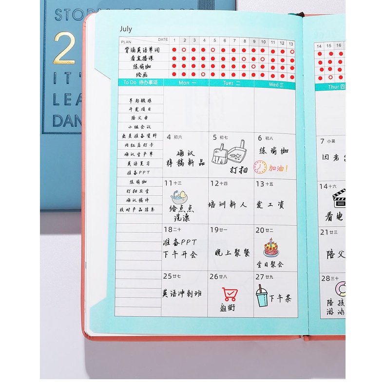 Sổ tay lên kế hoạch 12 tháng năm 2022 bìa da mềm tinh tế có đai giữ tiện lợi