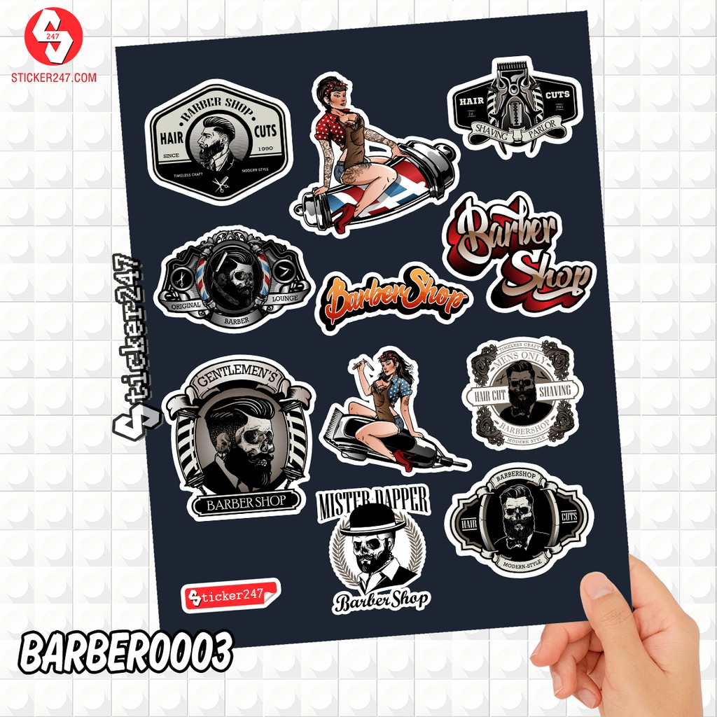  𝗦𝘁𝗶𝗰𝗸𝗲𝗿 dán Barber Shop | BARBER0003 | Sticker 247