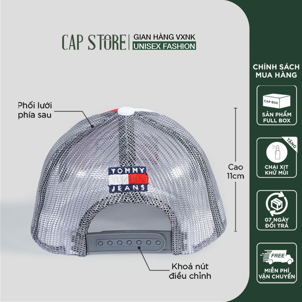 Nón kết lưới tommy - Mũ lưỡi trai thời trang unisex phom dáng thể thao full box Capstore kèm chai xịt vệ sinh mũ nón
