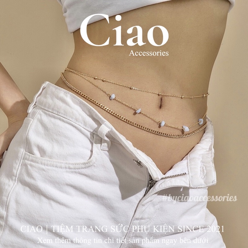 [HOẢ TỐC 1H] Vòng bụng/ Vòng eo set 3 dây thiết kế đính charm trendy mã 05 Ciao accessories