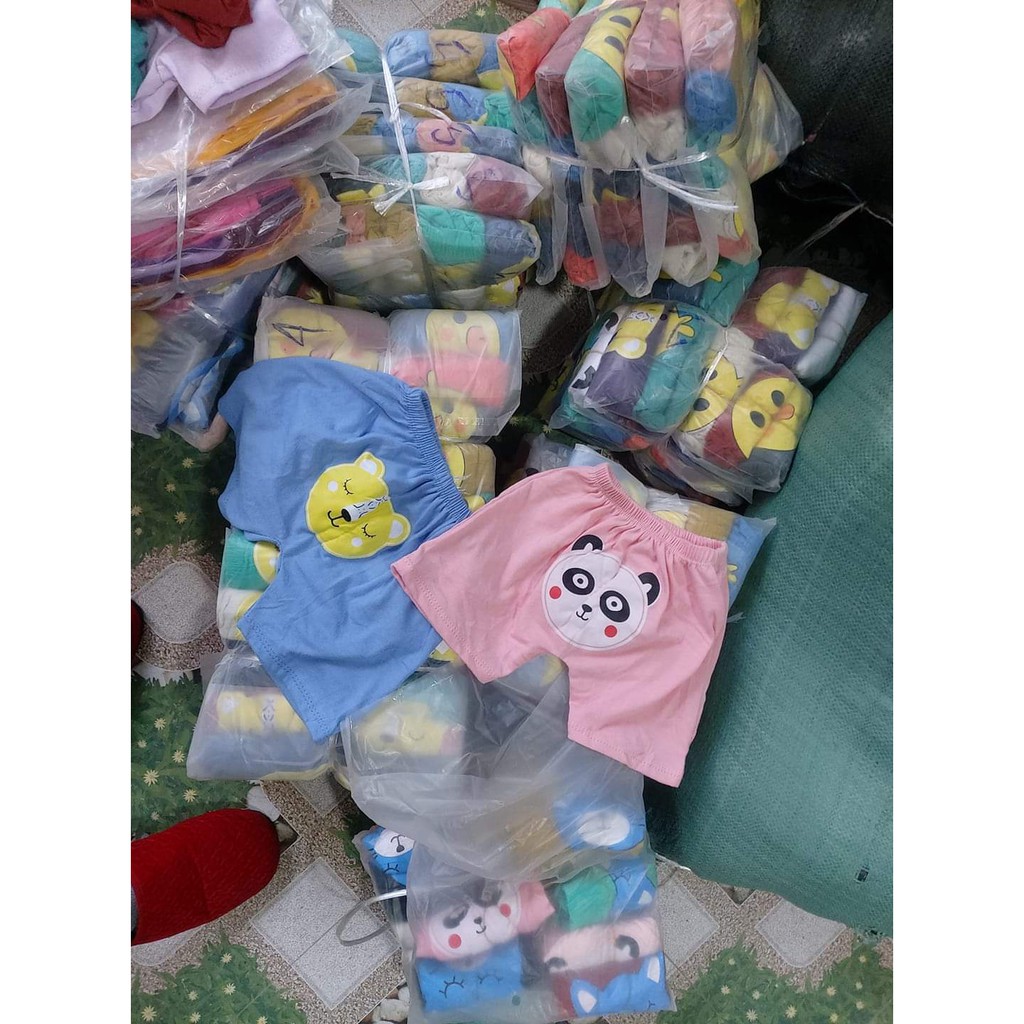 Set 5c quần đùi cotton in hình mông thú cho bé 6-14kg