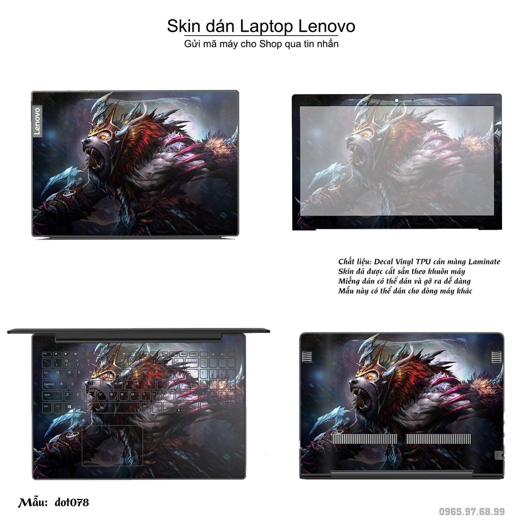 Skin dán Laptop Lenovo in hình Dota 2 nhiều mẫu 13 (inbox mã máy cho Shop)