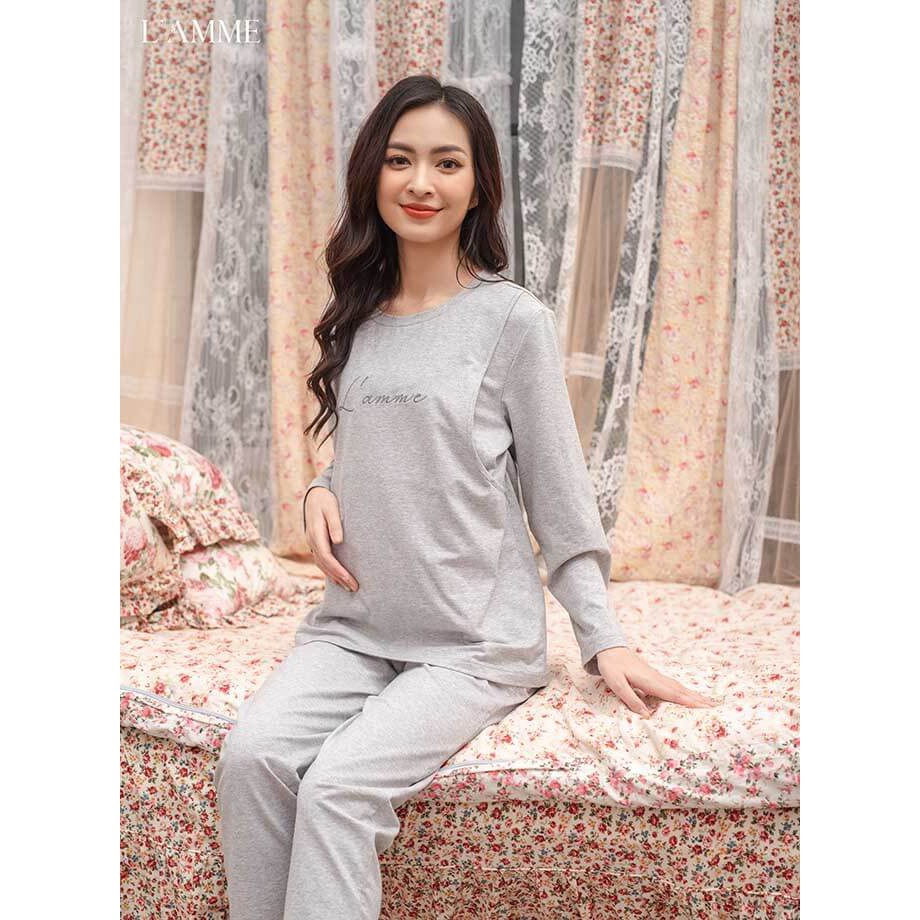 Đồ bộ bầu sau sinh (B01) thiết kế cho bé ti 100% cotton thoáng mát by LAMME