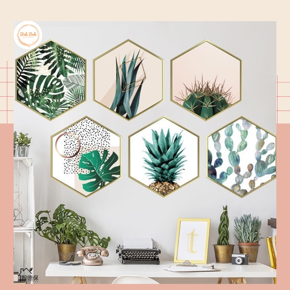 Decal dán tường Tranh xương rồng A64 - Decal dán tường Hàn Quốc