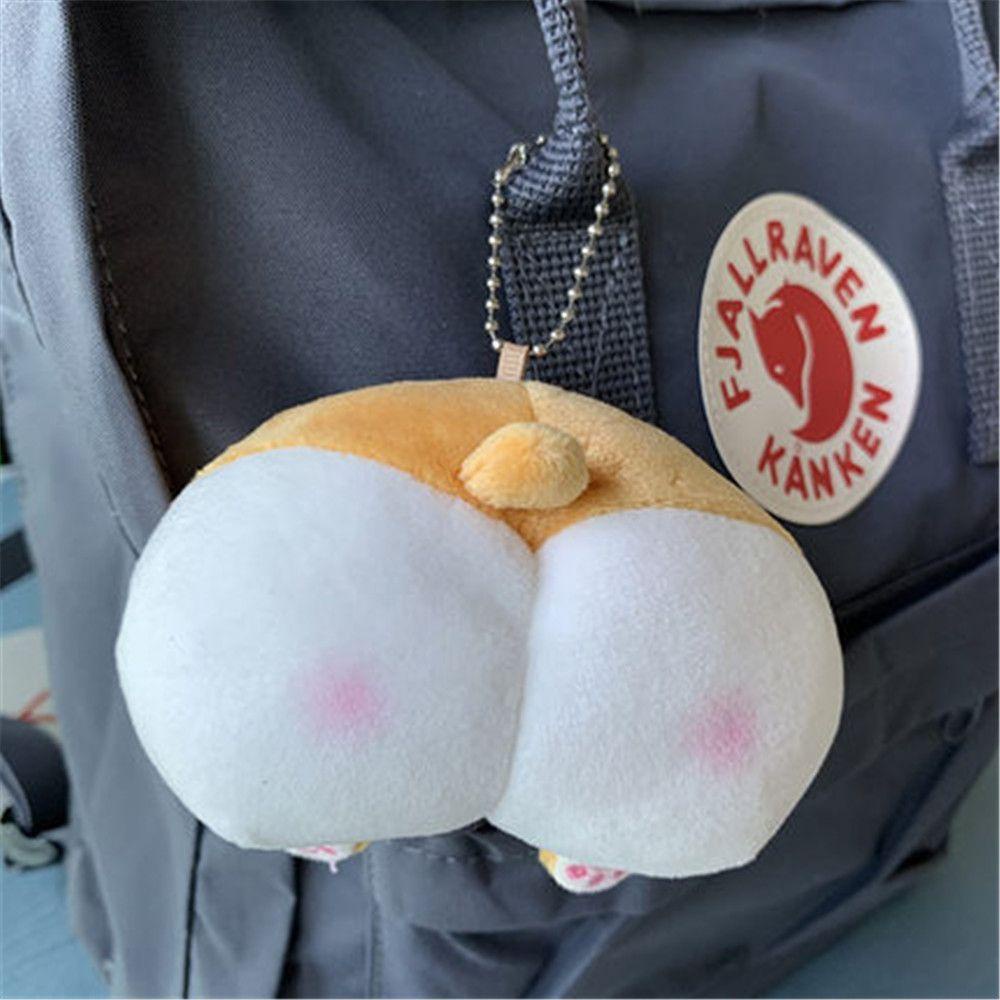 QINJUE Student Keychain Corgi Pig Fidget Toys Butt Plush Toys Girls Child Gift Cute Cat Soft Bag Decoration