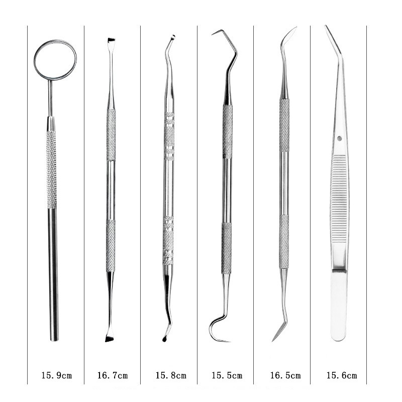 Bộ 6 dụng cụ cạo vôi răng,lấy mảng bám làm sạch răng miệng bằng thép không gỉ cho cá nhân KÈM HỘP ĐỰNG - DTM Store