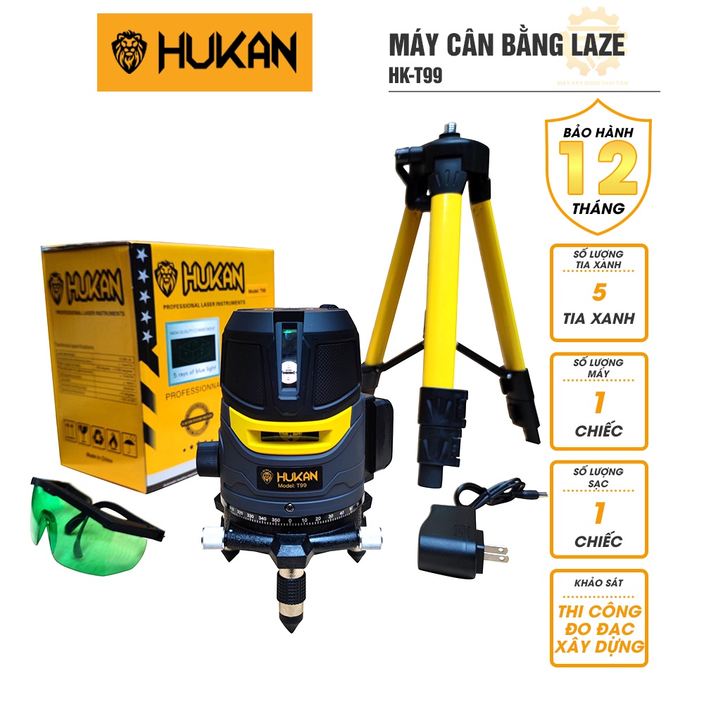 Máy bắn cos, cân bằng laze 5 tia xanh HUKAN HK-T99