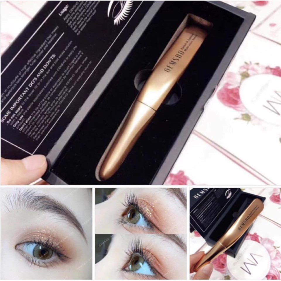 Serum dưỡng dài mi Gemsho Eyelash &amp; Eyebrow 3ml Mỹ date xa