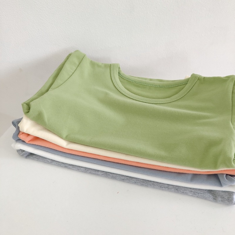 Áo thun trơn cổ tròn cho bé trai và bé gái | Shini Store