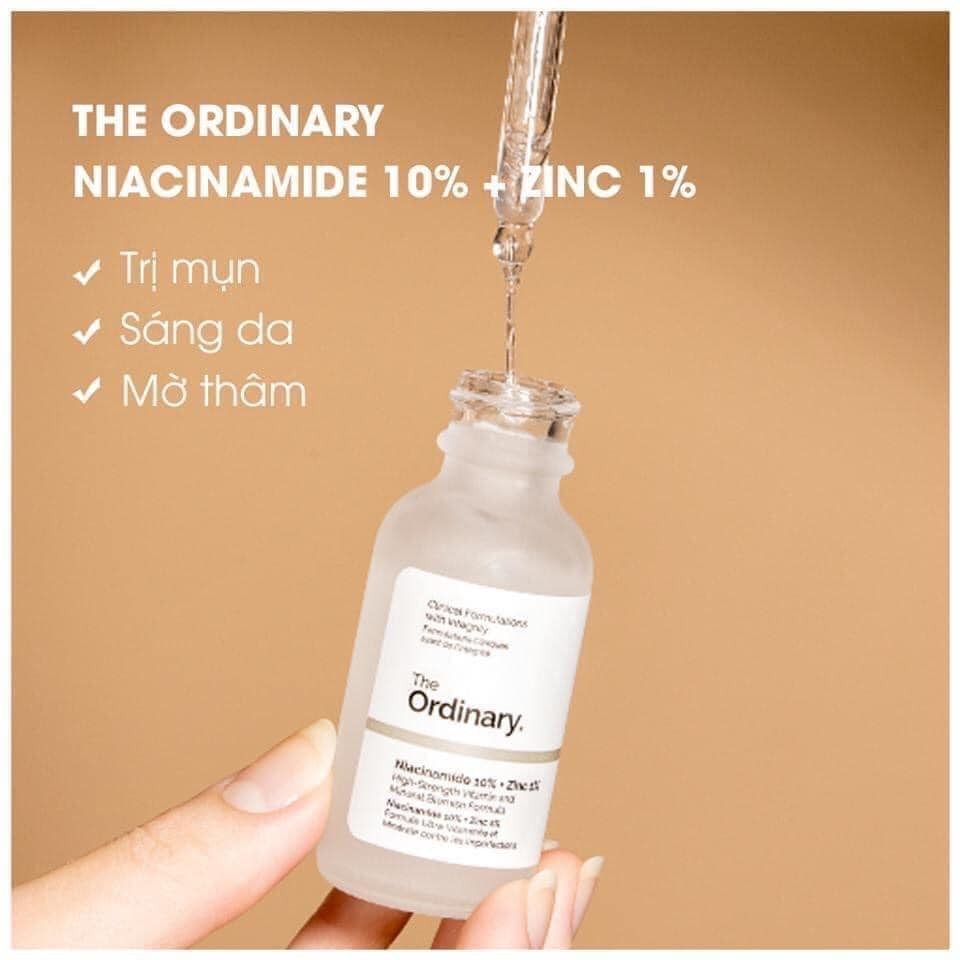 Serum giúp giảm mụn, sáng da se khít lỗ chân lông The ordinary Niacinamide 10% + ZinC 1%