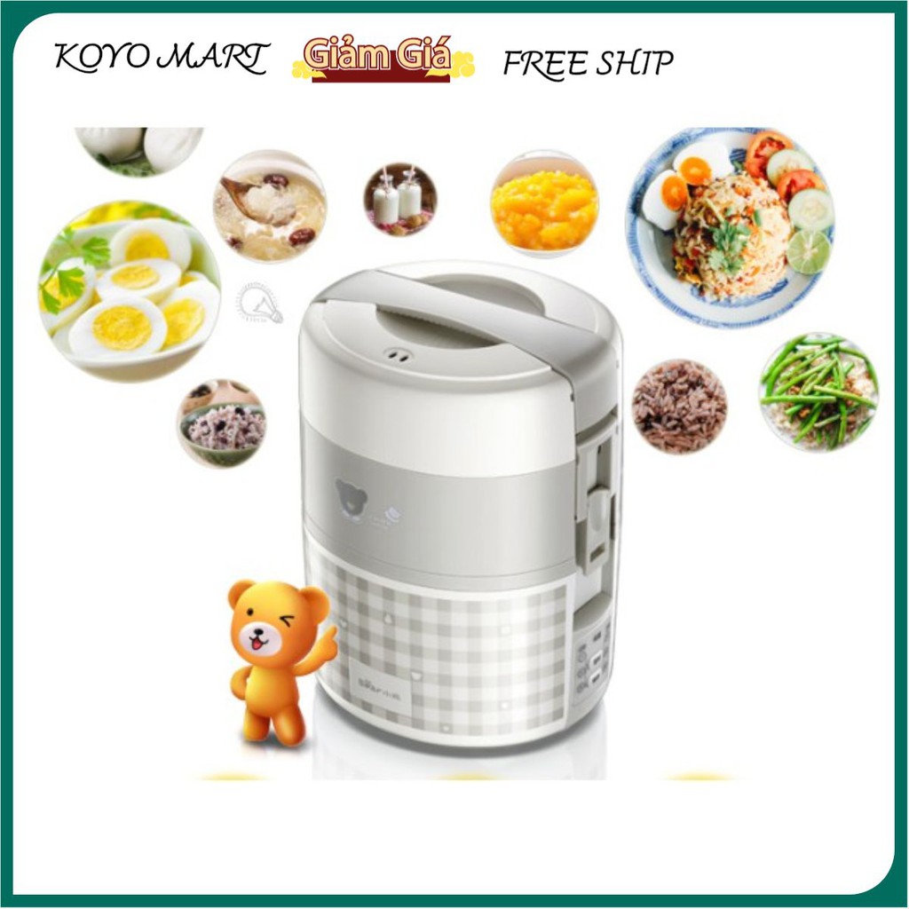 Hộp cơm cắm điện BEAR DFH-A20D1, sử dụng inox 304 cao cấp