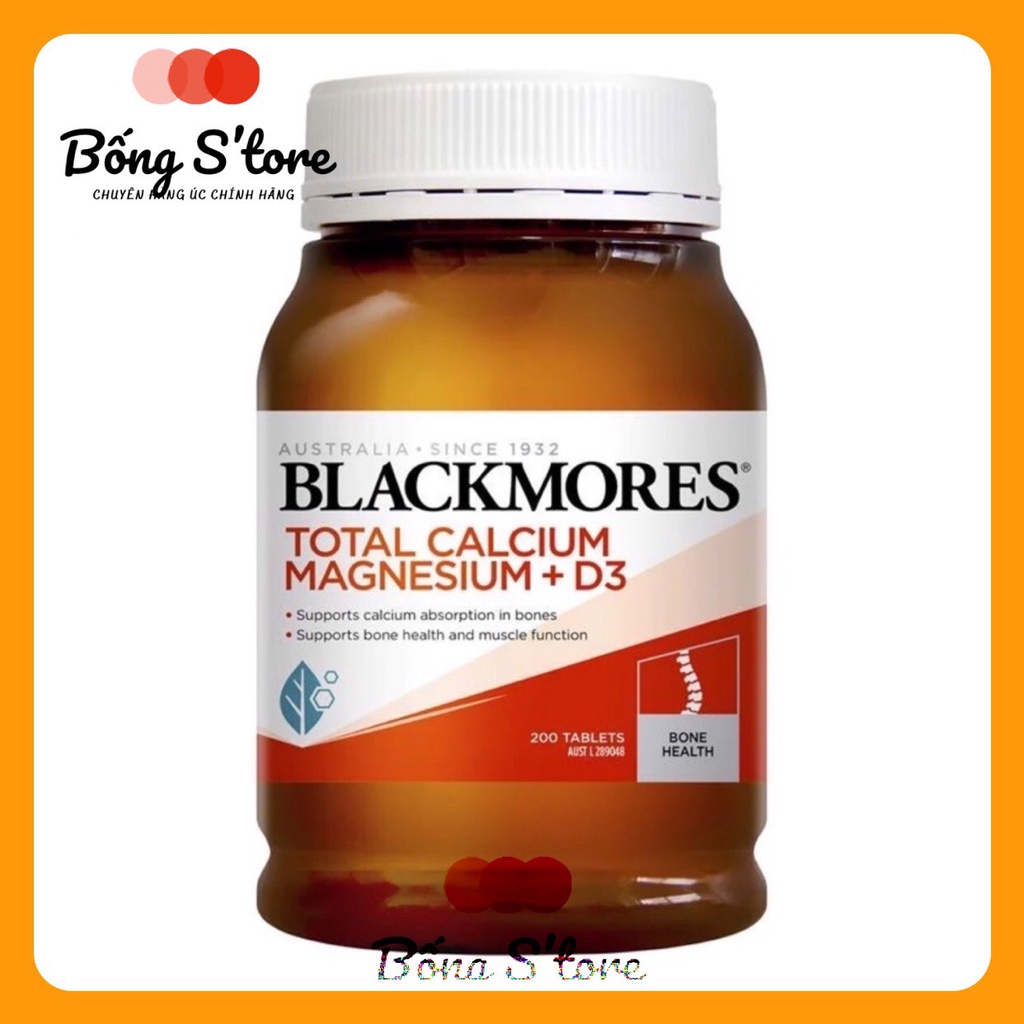 Viên uống Canxi Total Blackmores Úc Total Calcium Magnesium + D3 200 viên - Úc