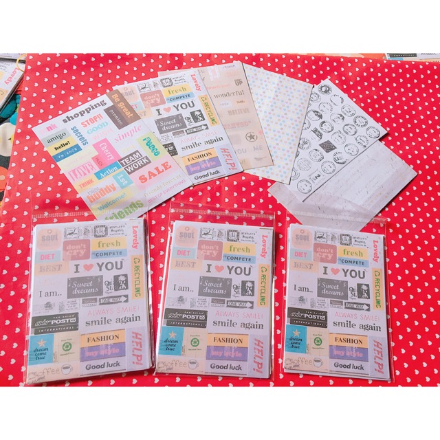 Sticker dán trang trí DIY set 4 tờ