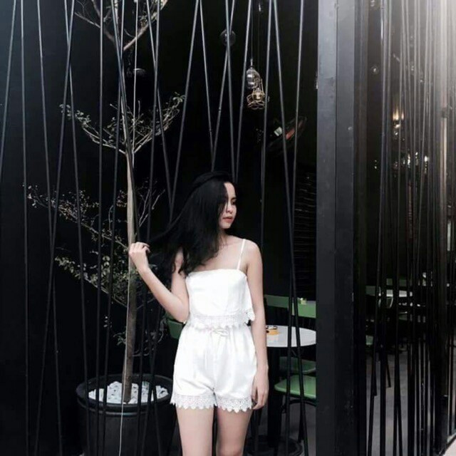 Sale Off Combo Jumsuit Đen Và Trắng