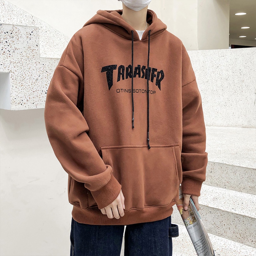Áo Hoodie Mũ Trùm Đầu Nỉ Bông Bản Lớn Ulzzang TARASNFR Phong Cách Trẻ Trung