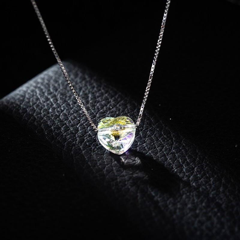 Dây chuyền  mặt trái pha lê swarovski xỏ ngang cao cấp