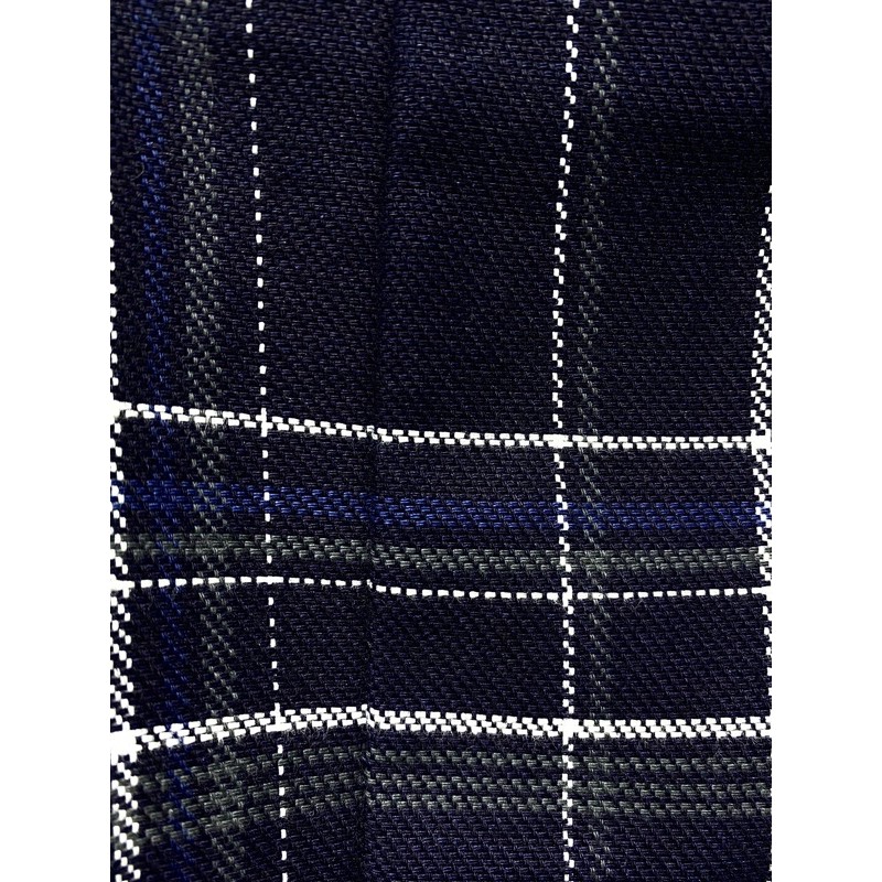 SET áo khoác vest nữ (blazer) croptop sọc caro xanh dương - áo vest blazer nữ phối váy xẻ đùi Dalla Saigon | BigBuy360 - bigbuy360.vn