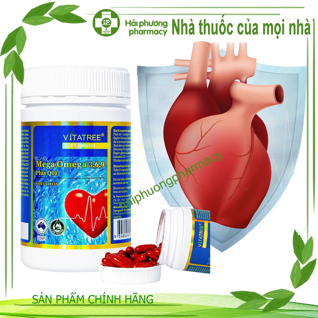 Viên Uống Mega Omega 3,6,9 Plus Q10 Vitatree Bổ Sung Dưỡng Chất Cho Não, Tăng Thị Lực 120 Viên