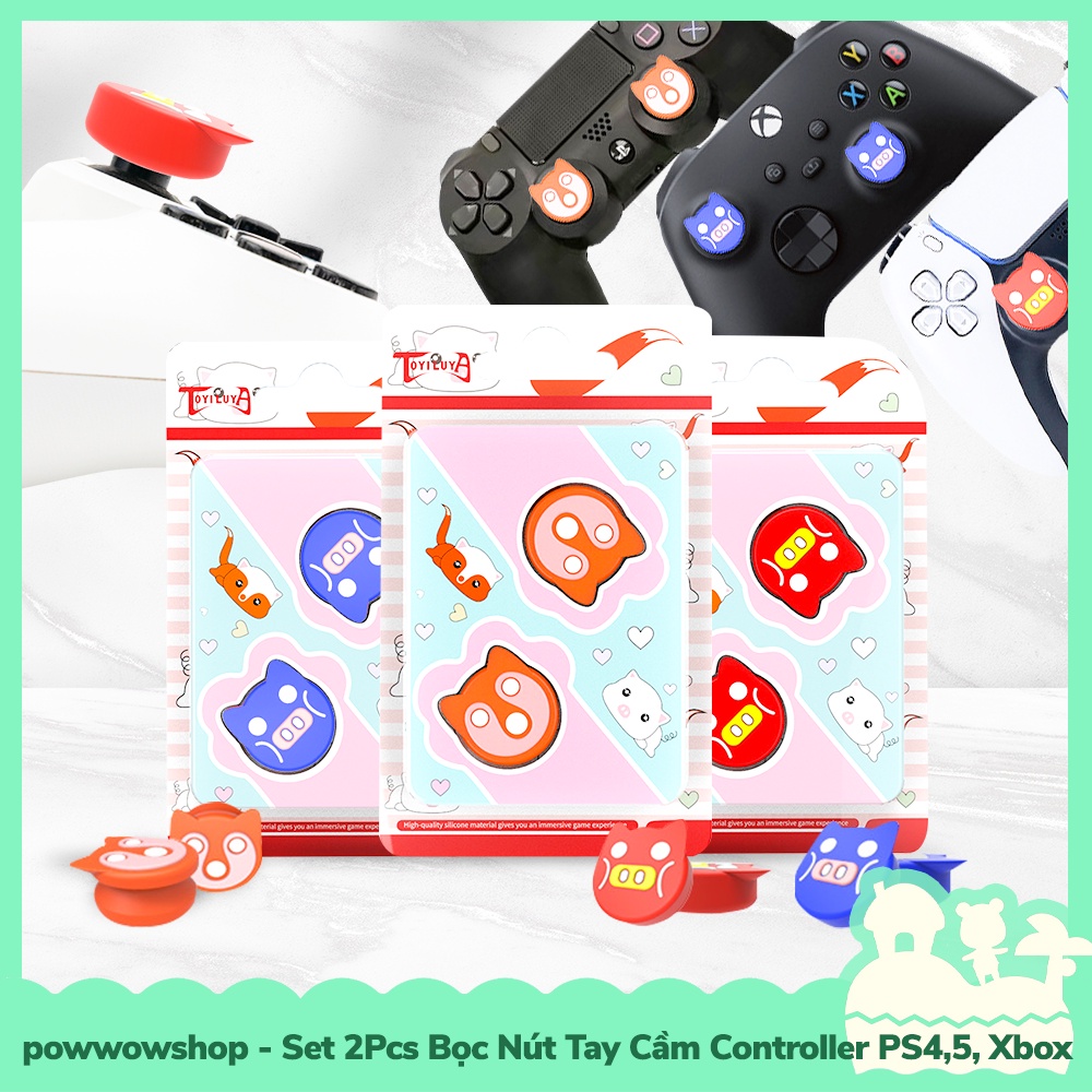 [Sẵn VN - Hỏa Tốc] Phụ Kiện Set 2Pcs Bọc Nút Cần Xoay Analog Tay Cầm Controller Pro, PS4, PS5, Xbox One Pig &amp; Fox