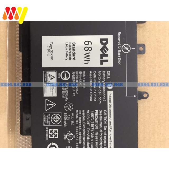 ZIN 68Wh - Pin laptop Dell Latitude 15 3520 3530 E5280 E5480 E5580 E5490 E5590 E5591 E5480 93FTF 3DDDG GJKNX New 100%