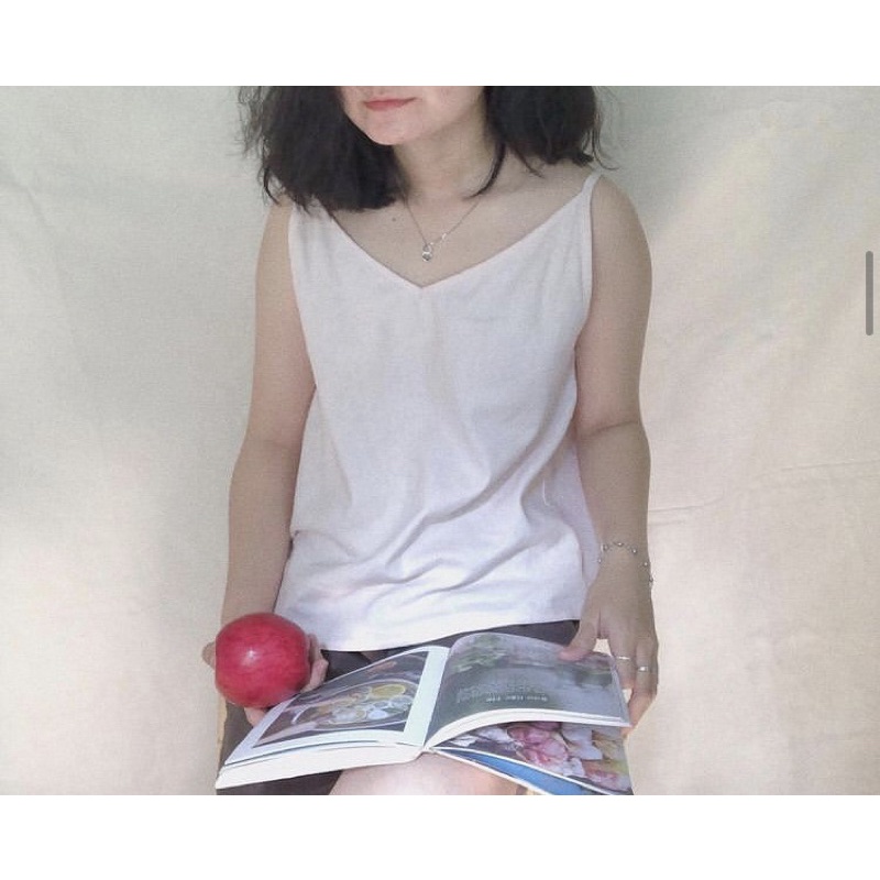 Thanh lý áo 2 dây linen màu hồng