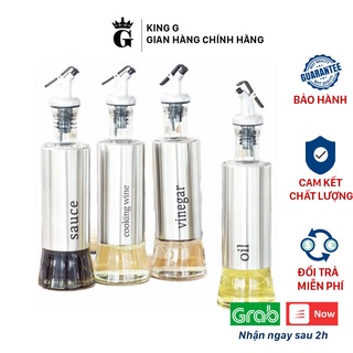 Chai Đựng Dầu Ăn, Gia Vị King G - Chai Thủy Tinh Bọc Inox Cao Cấp, Chiết  Rót Chống Tràn Dung Tích 300ml - CDG01