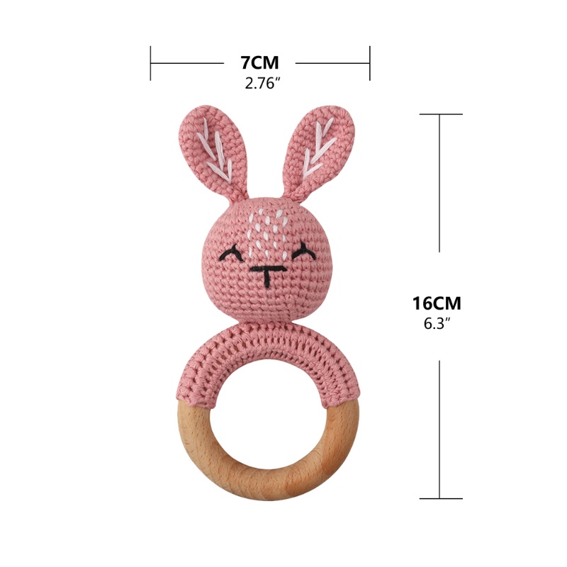 Đồ Chơi Ngậm Mọc Răng Chất Liệu Cotton Hình Động Vật Đáng Yêu Cho Bé