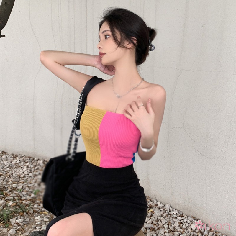 Áo Tank Top Dệt Kim Sát Nách Hở Lưng Thiết Kế Sành Điệu Cho Nữ