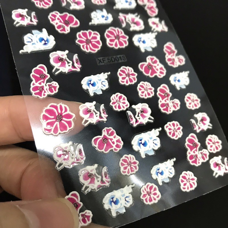 Sticker dán móng hoa lá 5d-hình dán nail