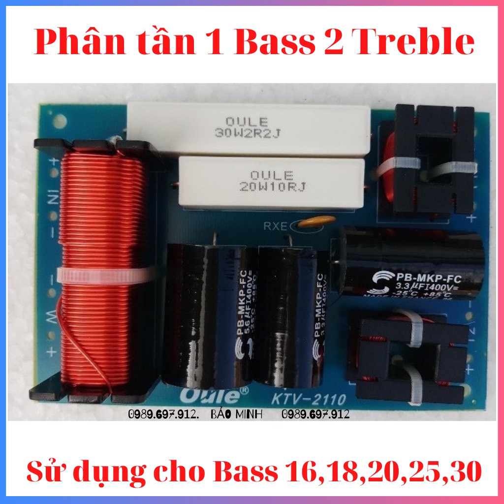 MẠCH PHÂN TẦN LOA 1 BASS 2 TREBLE KT2110 - PHÙ HỢP CHO BASS 16 18 20 25 30