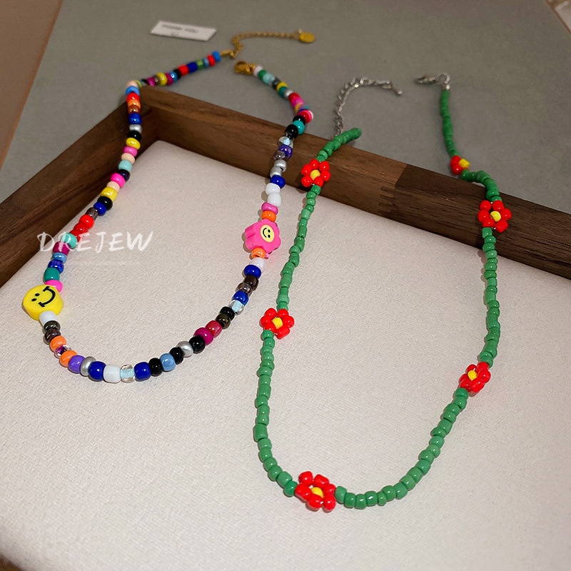 DREJEW Dây chuyền mặt tnhiều màu dễ thương ngọt ngào thời trang cho nữ