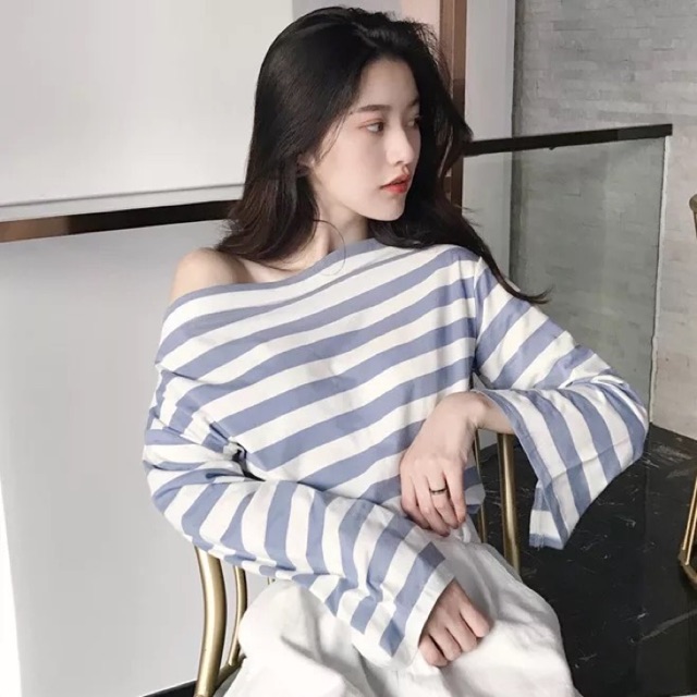 Áo phông tay dài cổ thuyền