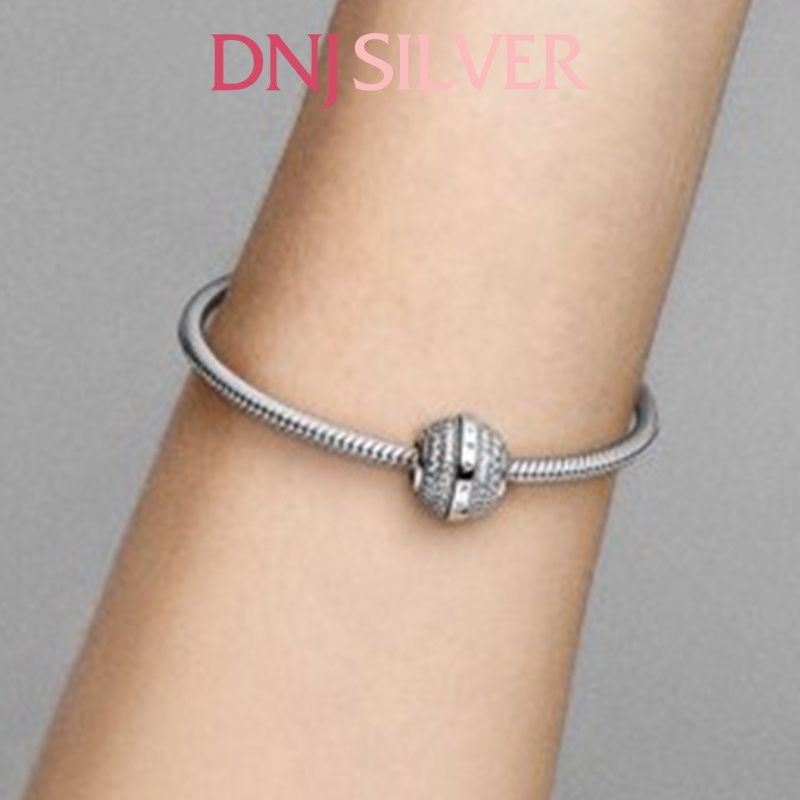 [Hàng cao cấp] Charm bạc 925 cao cấp, hàng chuẩn bạc - Charm Pave &amp; Logo thích hợp để mix vòng tay charm - DN084
