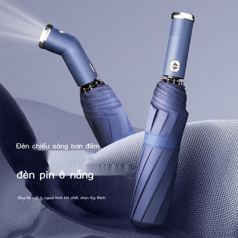 YĐèn LED xoay chiếu sáng gấp ô tự động dù nam và nữ chống nắng che