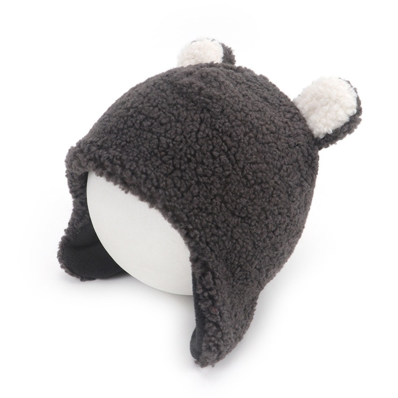 1 Bộ Khăn Choàng + Mũ + Găng Tay + Găng Tay Giữ Ấm Mùa Đông Hình Tai Gấu Bằng Vải Bông Dễ Thương