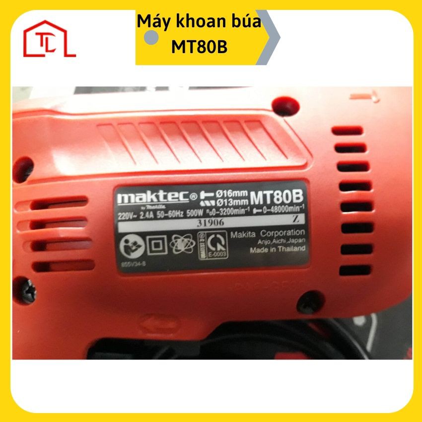 Máy khoan búa Maktec MT80B 500W (bê tông 16, thép 13, gỗ 20mm) có bán tại Ngô Thành Lợi