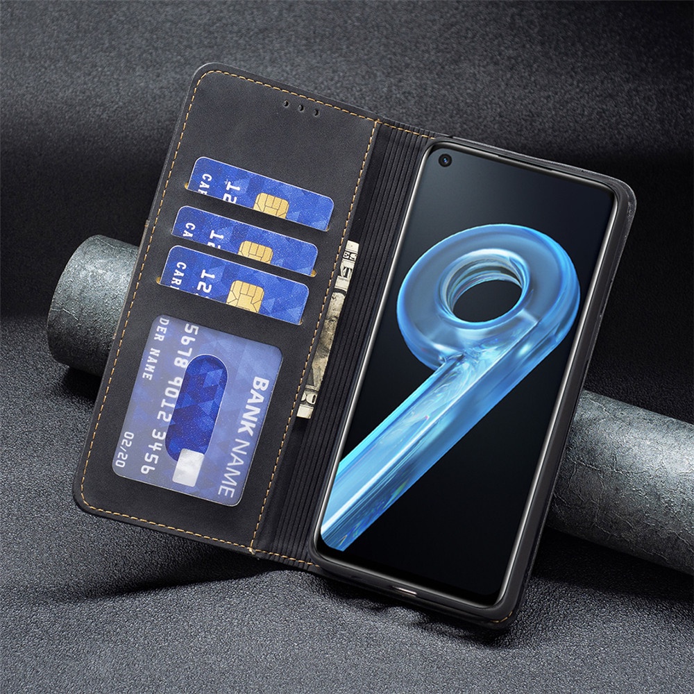 Bao Da Điện Thoại Nắp Lật Kiêm Ví Đựng Thẻ Có Thể Làm Giá Đỡ Kiểu Retro Cho OPPO A92 A94 A95 A96