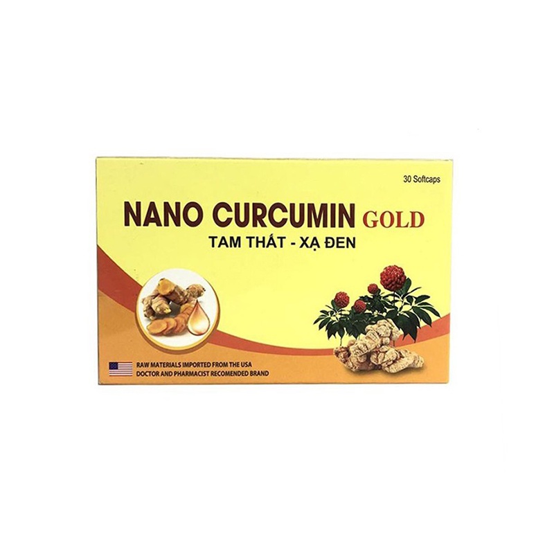 Hỗ trợ giảm Viêm Loét Dạ Dày NANO CURCUMIN GOLD TAM THẤT XẠ ĐEN Hộp 30 Viên