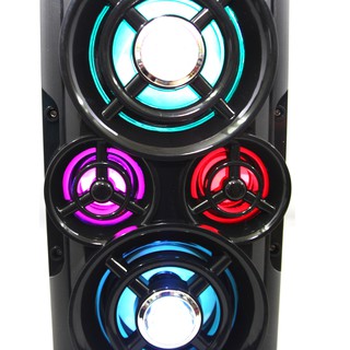 Loa gỗ Bluetooth xách tay MS-260BT đèn led ( Đen )