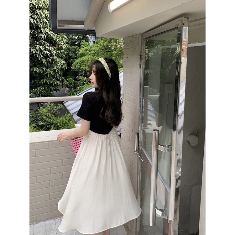 Đầm Tay Ngắn Dáng Ôm Phong Cách Pháp Cổ Điển Thời Trang Mới Cho Nữ